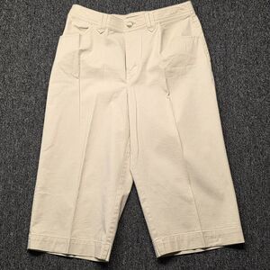 Croft Barrow Womens 6 Capri Pants Tan Stretch Cotton Twill Mid Rise Crop